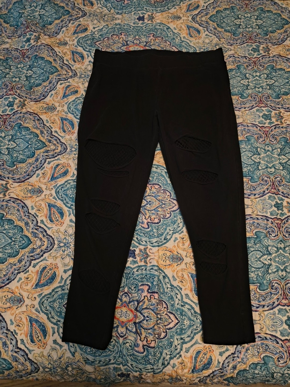 torrid Black Leggings with Mesh Insets